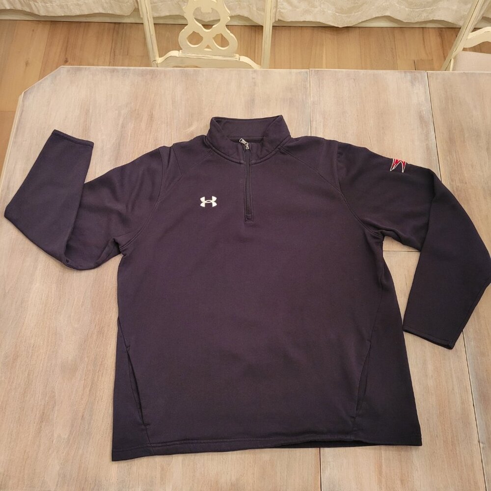 Under Armour Mens Cold Gear 1/4 Zip Pullover Shirt Gray WAVE 16 Size M